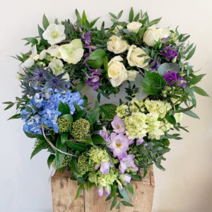 Open Heart Grouped Flowers Funeral Flowers