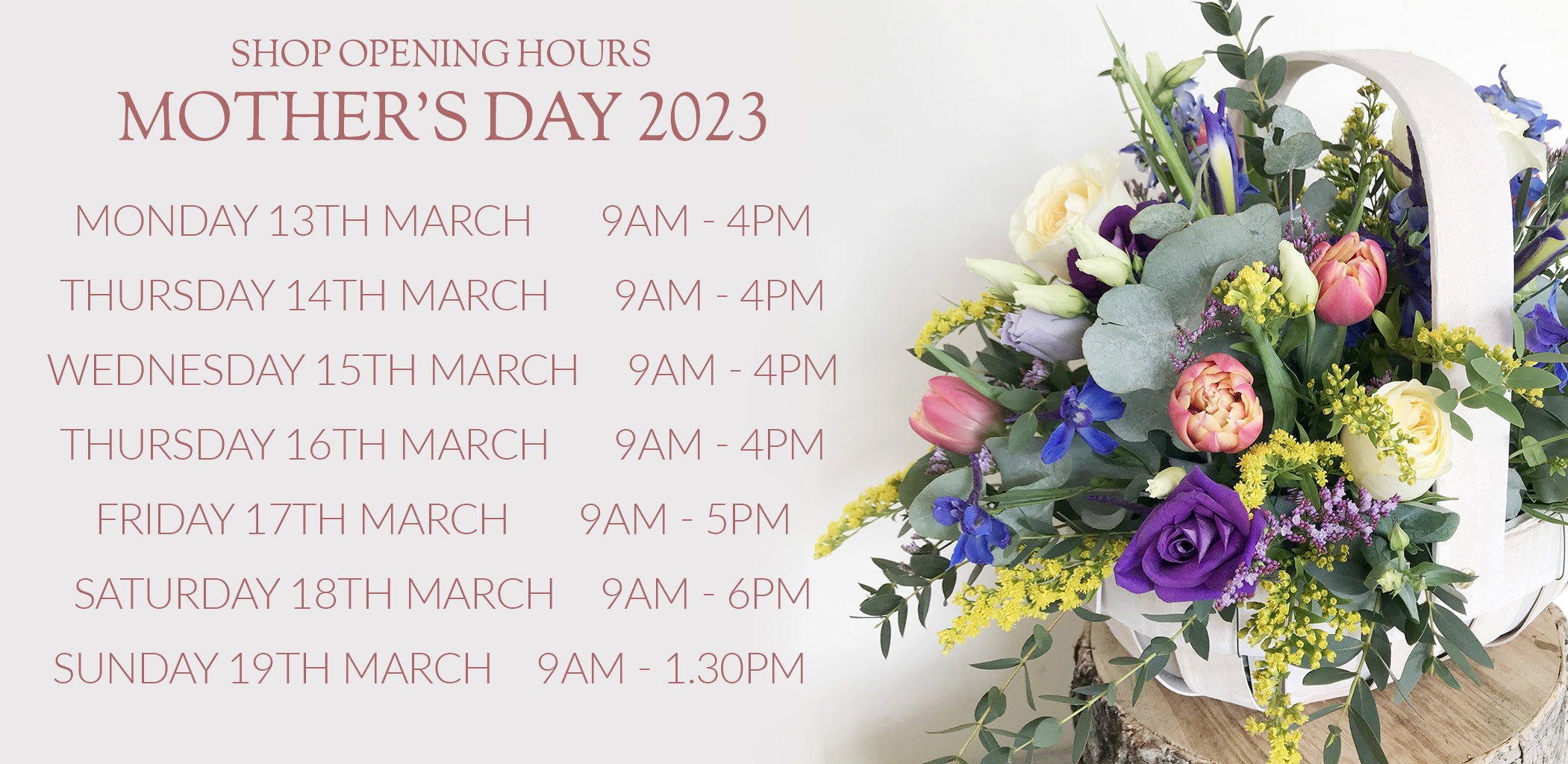 Mothers Day Shop Opening Hours 2023