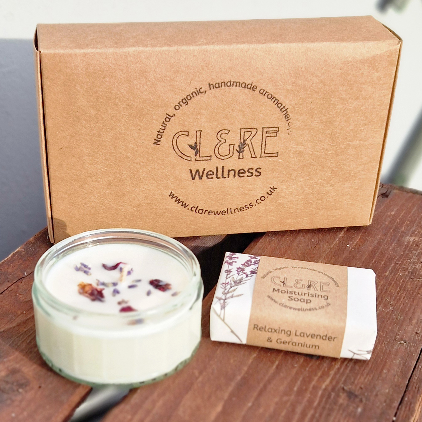 Lavender & Geranium Candle Soap Gift Set